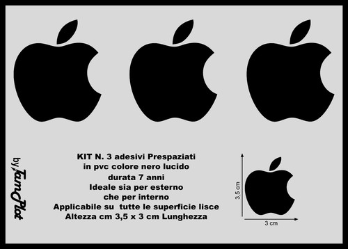 Adesivi apple mela per - apple,