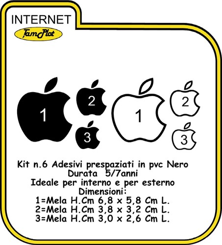 Adesivo apple con - logo, mela