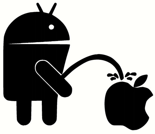 Android peeing apple - android, on